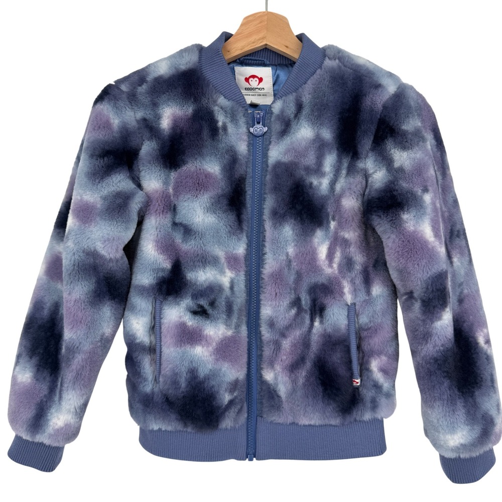 Appaman Girl's Blue Depths Nikki Bomber Jacket Sz‎ 10 Full Zip Soft Fuzzy
